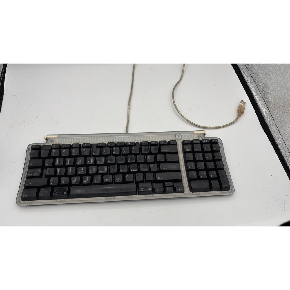 Apple USB Keyboard M2452 OS Graphite Translucent Retro Y2K Mac G3 Peripheral